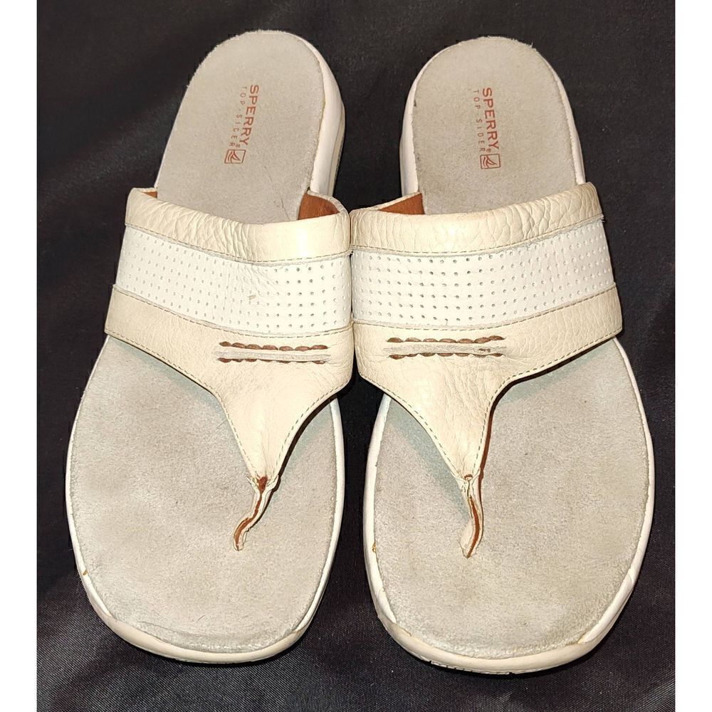 SPERRY TOP-SIDER GET WET WOMEN FLIP FLOPS SZ. 9M Cream colored